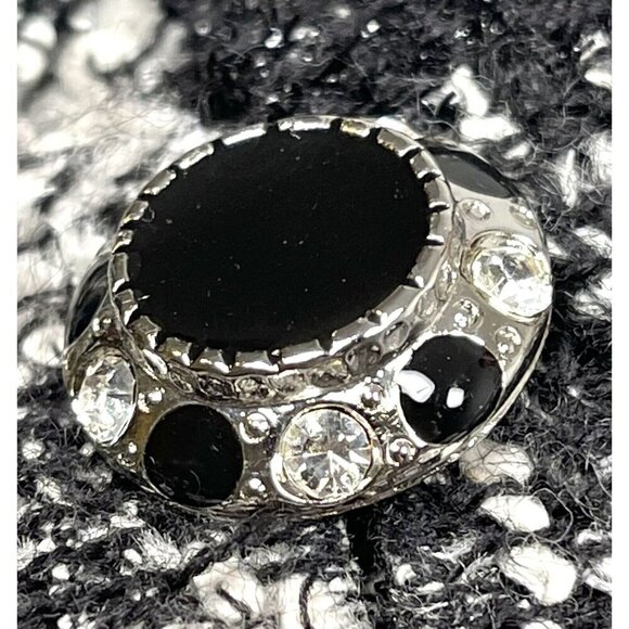 VTG ALBERTO MAKALI Womens SIZE 6 Black/White Tweed  JACKET Jewels Buttons *Flaw* - Picture 7 of 9